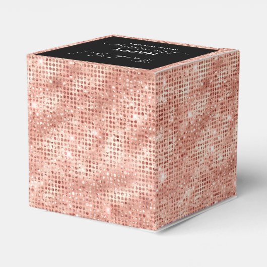 70th誕生日バラ金ゴールドグリッターありがとうギフトボックス フェイバーボックス (裏面サイド)