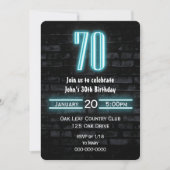 70th誕生日パーティネオンサインオンブリック 招待状 (正面)