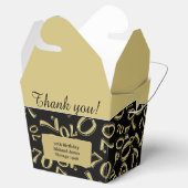 70th誕生日パーティブラック/金ゴールド番号パターン フェイバーボックス (オープン)