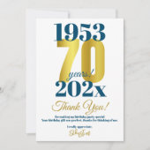 70th誕生日パーティーありがとう サンキューカード (正面)
