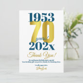 70th誕生日パーティーありがとう サンキューカード (スタンド正面)