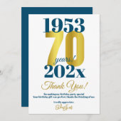 70th誕生日パーティーありがとう サンキューカード (正面/裏面)
