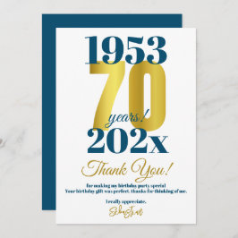 70th誕生日パーティーありがとう サンキューカード