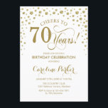 70th誕生日パーティーの招待 – 金ゴールドホワイト 招待状<br><div class="desc">第70回バースデーパーティーへの招待。エレガントデザインとフェイクグリッター金ゴールドと白。応援70年！メッセージもしの詳細なカスタマイズが必要。</div>