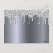 70th誕生日パーティーシルバーグリッタードリップ招待状 ポストカード (裏面)