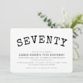 70th誕生日パーティーシンプルモダンブミニマルラック 招待状 (スタンド正面)