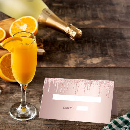 70th誕生日パーティーバラ金ゴールドグリッターピンクのスパークル プレイスカード