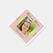 70th誕生日パーティーバラ金ゴールドフォトナプキンス スタンダードカクテルナプキン (角)