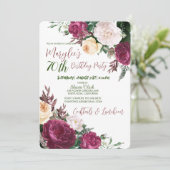 70th誕生日パーティーフローラデザイン誕生日インビタ 招待状 (スタンド正面)