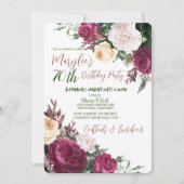 70th誕生日パーティーフローラデザイン誕生日インビタ 招待状 (正面)