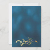 70th誕生日パーティーブルーとピンクの花 招待状 (裏面)