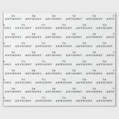 70th誕生日パーティー名ブラックパターモダンン ラッピングペーパー (フラット)