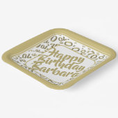 70th誕生日パーティー番号パターン金ゴールド白 ペーパープレート (傾斜あり)