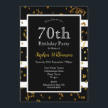 70th誕生日パーティー白黒 |金ゴールドグリッター 招待状<br><div class="desc">70th Birthday Party |白黒金ゴールドグリッターデザイン。これは、テンプレート詳細を追加する準備ができている。</div>
