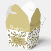 70th誕生日パーティー金ゴールド/ホワイトナンバーパターン フェイバーボックス (オープン)