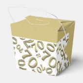 70th誕生日パーティー金ゴールド/ホワイトナンバーパターン フェイバーボックス (裏面サイド)