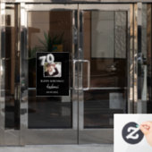 70th誕生日パーティー黒人写真名guy ウィンドウサイン (オフィスドア)