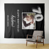 70th誕生日パーティー黒人写真名guy タペストリー (インサイチュ(横))