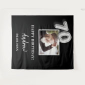 70th誕生日パーティー黒人写真名guy タペストリー (正面(横))