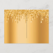 70th誕生日パーティー70金ゴールド日付カードを保存 ポストカード (裏面)