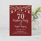 70th誕生日パーティー – 濃い赤 招待状 (スタンド正面)