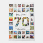 70th誕生日ファミリー写真テンプレート キッチンタオル (縦)