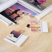 70th誕生日ファミリー写真テンプレート ジグソーパズル (側面)