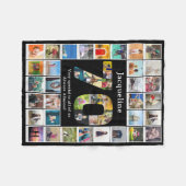 70th誕生日ファミリー写真テンプレート フリースブランケット (正面(横))