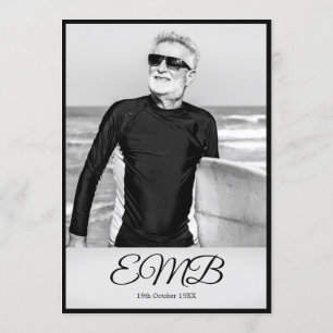 70th誕生日フォエレガントトモノグラム誕生日 招待状