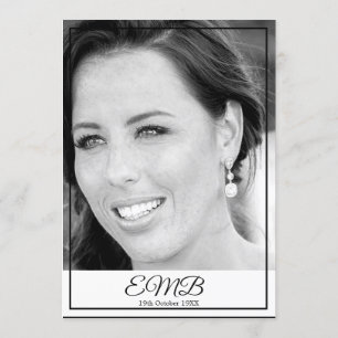 70th誕生日フォトモノグラムエレガント誕生日 招待状