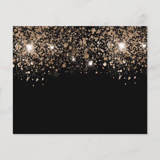 70th誕生日ブラックグリッター予算の日付を保存 チラシ (裏面)