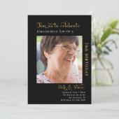 70th誕生日ブラック招待状 招待状 (スタンド正面)