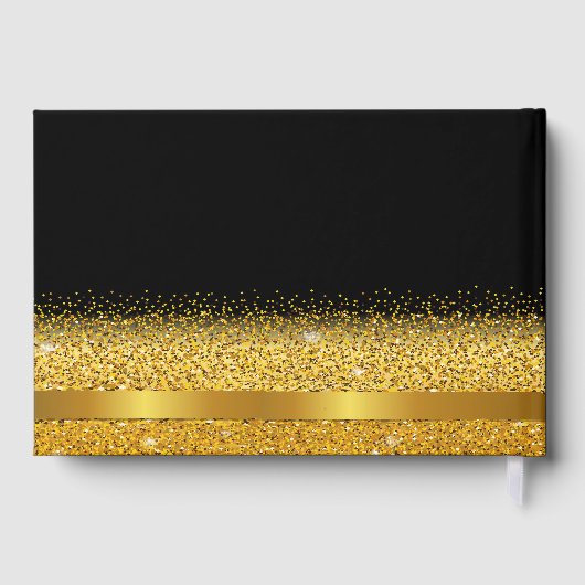 70th誕生日ブラック金ゴールドクラシックエレガンス ゲストブック (裏面)