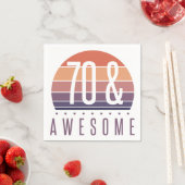 70th誕生日レトロサンセット スタンダードカクテルナプキン (インサイチュ)