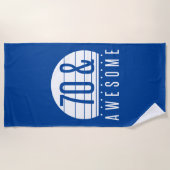 70th誕生日レトロサンセット ビーチタオル (正面)