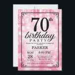 70th誕生日招待状ピンクグリッター 招待状<br><div class="desc">70番目の誕生日招待状(ピンクのグリッターの背景を持つピンク色のストリングライト)。ピンクの誕生日。大人の誕生日。男女別招待状13日16日18日21日21日30日30日40日60日70日80日90日100日、年齢に関係なく。さらにカスタマイズするには、「クリック カスタマイズ   」ボタンをクリックし、デザインツールを使用してこのテンプレートを変更してください。</div>
