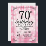 70th誕生日招待状ピンクグリッター 招待状<br><div class="desc">70番目の誕生日招待状(ピンクのグリッターの背景を持つピンク色のストリングライト)。ピンクの誕生日。大人の誕生日。男女別招待状13日16日18日21日21日30日30日40日60日70日80日90日100日、年齢に関係なく。さらにカスタマイズするには、「クリック カスタマイズ   」ボタンをクリックし、デザインツールを使用してこのテンプレートを変更してください。</div>