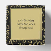 70th誕生日金ゴールド/ブラックナンバーパターン フェイバーボックス (上部)