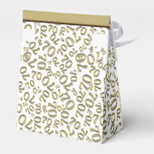 70th誕生日金ゴールド/ホワイトナンバーパターン フェイバーボックス (裏面サイド)