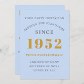 70th誕生日1952青金ゴールドシック 招待状 (正面/裏面)