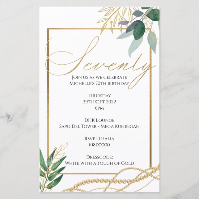70th誕生日-招待状 (正面)
