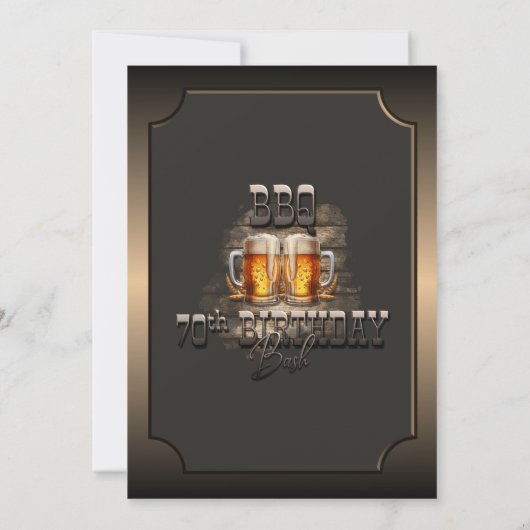 70th誕生日BBQビアーズパーティの招待状 招待状 (裏面)