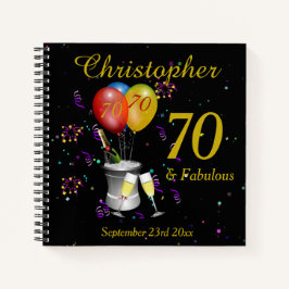 70th誕生祝いブラックパーティー ノートブック