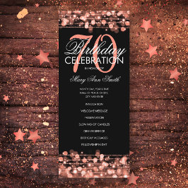 70th エレガント誕生日パーティプログラムバラ金ゴールドメニュー プログラム