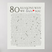 70th 60th 50th誕生日を愛する80の理由 ポスター (正面)