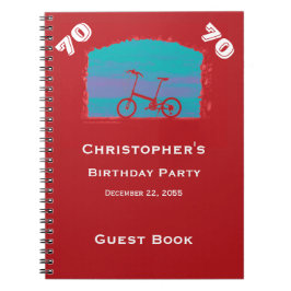 70th, 75th Birthday Party Guest Book, Red Bicycle ノートブック