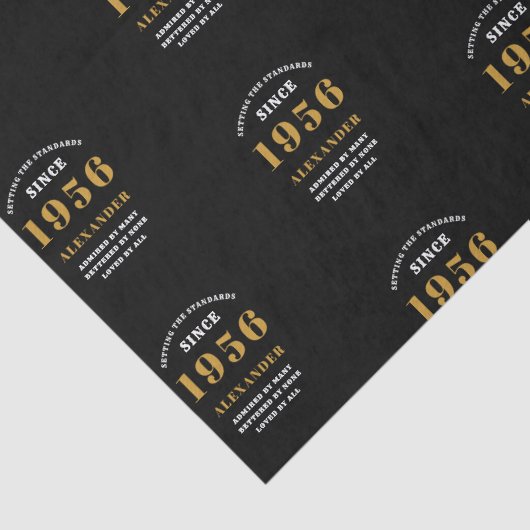 70th Birthday 1956 Black Gold Chic Elegant 薄葉紙 (詳細)