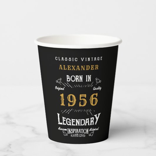 70th Birthday 1956 Legendary Retro 紙コップ (裏面)