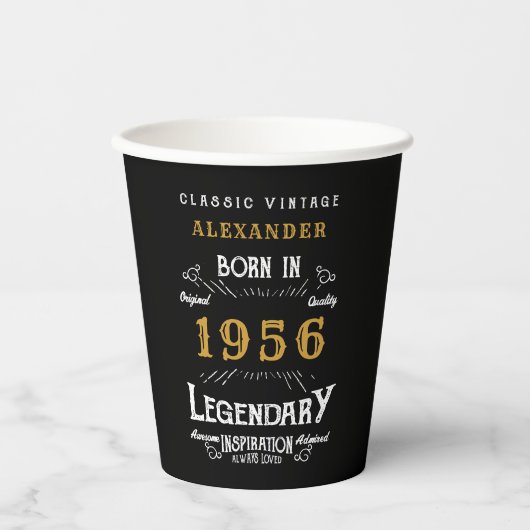 70th Birthday 1956 Legendary Retro 紙コップ (正面)
