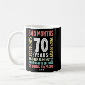 70th Birthday 70 Years Old Vintage Retro - 70 yr o コーヒーマグカップ